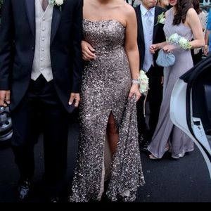 Gold Sequin Prom Dress
